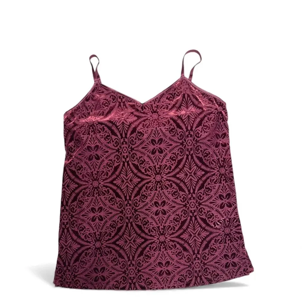 Soma Burgundy Burn-out Velvet Camisole size Medium